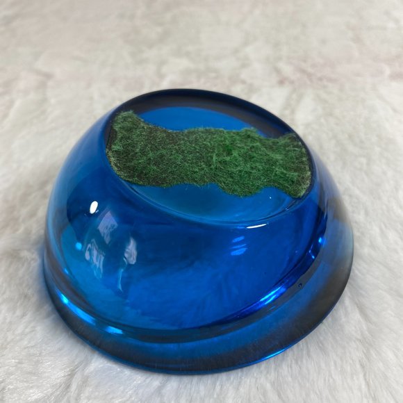 Viking Glass cobalt blue  Horseshoe Epic Orb  Ashtray MCM Heavy weight 1960's - Picture 5 of 11